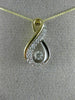ESTATE .20CT DIAMOND 14KT 2 TONE GOLD SOLITAIRE INFINITY DANCING DIAMOND PENDANT