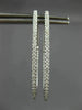 LARGE .28CT DIAMOND 14K WHITE GOLD 3D CLASSIC OVAL INSIDE OUT LOVE HOOP EARRINGS