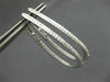 LARGE .28CT DIAMOND 14K WHITE GOLD 3D CLASSIC OVAL INSIDE OUT LOVE HOOP EARRINGS