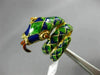 ANTIQUE LARGE AAA BLUE GREEN & RED ENAMEL 18K YELLOW GOLD DRAGON SNAKE RING 2369