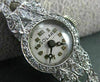 ANTIQUE ART DECO 1.30CT OLD MINE DIAMOND FILIGREE PLATINUM SOLAR WATCH #22177