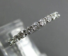 ANTIQUE .51CT ROUND DIAMOND 14K WHITE GOLD ETERNITY RING 2mm BEAUTIFUL! #21704