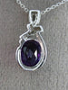 ESTATE 2.39CT DIAMOND & AAA AMETHYST 14K WHITE GOLD 3D OVAL BOW FLOATING PENDANT