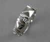 ANTIQUE 1.10CTW DIAMOND 18KT WHITE GOLD RAISED WEDDING ETERNITY RING 8MM #14575