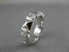 ANTIQUE 1.10CTW DIAMOND 18KT WHITE GOLD RAISED WEDDING ETERNITY RING 8MM #14575