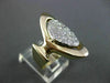 ANTIQUE LARGE .65CT DIAMOND 14KT WHITE & YELLOW GOLD OVAL COCKTAIL RING #23053