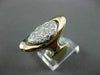 ANTIQUE LARGE .65CT DIAMOND 14KT WHITE & YELLOW GOLD OVAL COCKTAIL RING #23053
