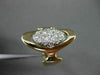 ANTIQUE LARGE .65CT DIAMOND 14KT WHITE & YELLOW GOLD OVAL COCKTAIL RING #23053