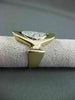 ANTIQUE LARGE .65CT DIAMOND 14KT WHITE & YELLOW GOLD OVAL COCKTAIL RING #23053