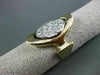 ANTIQUE LARGE .65CT DIAMOND 14KT WHITE & YELLOW GOLD OVAL COCKTAIL RING #23053