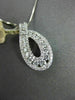 ANTIQUE .82CT ROUND DIAMOND 18KT WHITE GOLD 3D DROP PENDANT & CHAIN STUNNING!