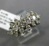 ANTIQUE 1CT DIAMOND 14KT WHITE GOLD 3D FLORAL MULTI ROW WEDDING ANNIVERSARY RING