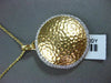 ANTIQUE .44CT DIAMOND 18KT WHITE & YELLOW GOLD HAMMER CIRCLE DESIGN PENDANT