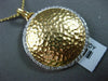 ANTIQUE .44CT DIAMOND 18KT WHITE & YELLOW GOLD HAMMER CIRCLE DESIGN PENDANT