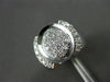 ANTIQUE LARGE .62CT ROUND DIAMOND 18KT WHITE GOLD 3D OVAL RING BEAUTIFUL! #22508