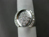 ANTIQUE LARGE .62CT ROUND DIAMOND 18KT WHITE GOLD 3D OVAL RING BEAUTIFUL! #22508