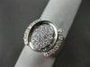 ANTIQUE LARGE .62CT ROUND DIAMOND 18KT WHITE GOLD 3D OVAL RING BEAUTIFUL! #22508