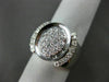 ANTIQUE LARGE .62CT ROUND DIAMOND 18KT WHITE GOLD 3D OVAL RING BEAUTIFUL! #22508