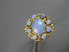 ANTIQUE LARGE AAA OPAL 14KT YELLOW GOLD FILIGREE CLUSTER FLOWER RING #23329