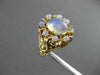 ANTIQUE LARGE AAA OPAL 14KT YELLOW GOLD FILIGREE CLUSTER FLOWER RING #23329