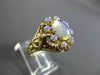 ANTIQUE LARGE AAA OPAL 14KT YELLOW GOLD FILIGREE CLUSTER FLOWER RING #23329