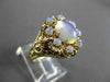 ANTIQUE LARGE AAA OPAL 14KT YELLOW GOLD FILIGREE CLUSTER FLOWER RING #23329