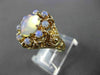 ANTIQUE LARGE AAA OPAL 14KT YELLOW GOLD FILIGREE CLUSTER FLOWER RING #23329