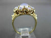 ANTIQUE LARGE AAA OPAL 14KT YELLOW GOLD FILIGREE CLUSTER FLOWER RING #23329
