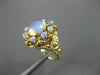 ANTIQUE LARGE AAA OPAL 14KT YELLOW GOLD FILIGREE CLUSTER FLOWER RING #23329
