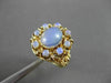 ANTIQUE LARGE AAA OPAL 14KT YELLOW GOLD FILIGREE CLUSTER FLOWER RING #23329
