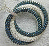 3.06CT WHITE & BLUE DIAMOND 18KT WHITE GOLD 3D INTERTWINING CIRCLE LOVE PENDANT