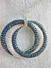 3.06CT WHITE & BLUE DIAMOND 18KT WHITE GOLD 3D INTERTWINING CIRCLE LOVE PENDANT