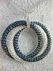 3.06CT WHITE & BLUE DIAMOND 18KT WHITE GOLD 3D INTERTWINING CIRCLE LOVE PENDANT