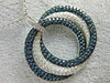 3.06CT WHITE & BLUE DIAMOND 18KT WHITE GOLD 3D INTERTWINING CIRCLE LOVE PENDANT