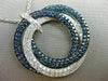 3.06CT WHITE & BLUE DIAMOND 18KT WHITE GOLD 3D INTERTWINING CIRCLE LOVE PENDANT
