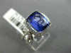 LARGE 3.27CT DIAMOND & AAA TANZANITE 18KT WHITE GOLD HALO SQUARE ENGAGEMENT RING