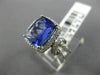 LARGE 3.27CT DIAMOND & AAA TANZANITE 18KT WHITE GOLD HALO SQUARE ENGAGEMENT RING