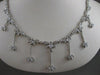 ANTIQUE 2.75CT DIAMOND FLOWER BEZEL DROP 18K WHITE GOLD NECKLACE 17" INCH #20038