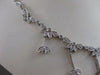 ANTIQUE 2.75CT DIAMOND FLOWER BEZEL DROP 18K WHITE GOLD NECKLACE 17" INCH #20038