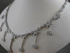 ANTIQUE 2.75CT DIAMOND FLOWER BEZEL DROP 18K WHITE GOLD NECKLACE 17" INCH #20038