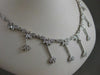 ANTIQUE 2.75CT DIAMOND FLOWER BEZEL DROP 18K WHITE GOLD NECKLACE 17" INCH #20038