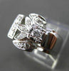 ANTIQUE LARGE .35CT OLD MINE ROUND DIAMOND 14KT WHITE GOLD FLOWER RING #1678