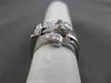 ANTIQUE LARGE .35CT OLD MINE ROUND DIAMOND 14KT WHITE GOLD FLOWER RING #1678