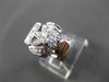 ANTIQUE LARGE .35CT OLD MINE ROUND DIAMOND 14KT WHITE GOLD FLOWER RING #1678