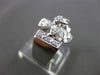 ANTIQUE LARGE .35CT OLD MINE ROUND DIAMOND 14KT WHITE GOLD FLOWER RING #1678
