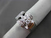 ANTIQUE LARGE .35CT OLD MINE ROUND DIAMOND 14KT WHITE GOLD FLOWER RING #1678