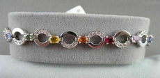 ANTIQUE 4.27CTW 14KT DIAMOND & MULTICOLOR STONES WHITE GOLD BRACELET