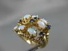 ANTIQUE LARGE 3.20CT AAA SAPPHIRE & OPAL 14KT YELLOW GOLD FILIGREE RING #22337