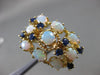 ANTIQUE LARGE 3.20CT AAA SAPPHIRE & OPAL 14KT YELLOW GOLD FILIGREE RING #22337