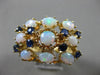 ANTIQUE LARGE 3.20CT AAA SAPPHIRE & OPAL 14KT YELLOW GOLD FILIGREE RING #22337